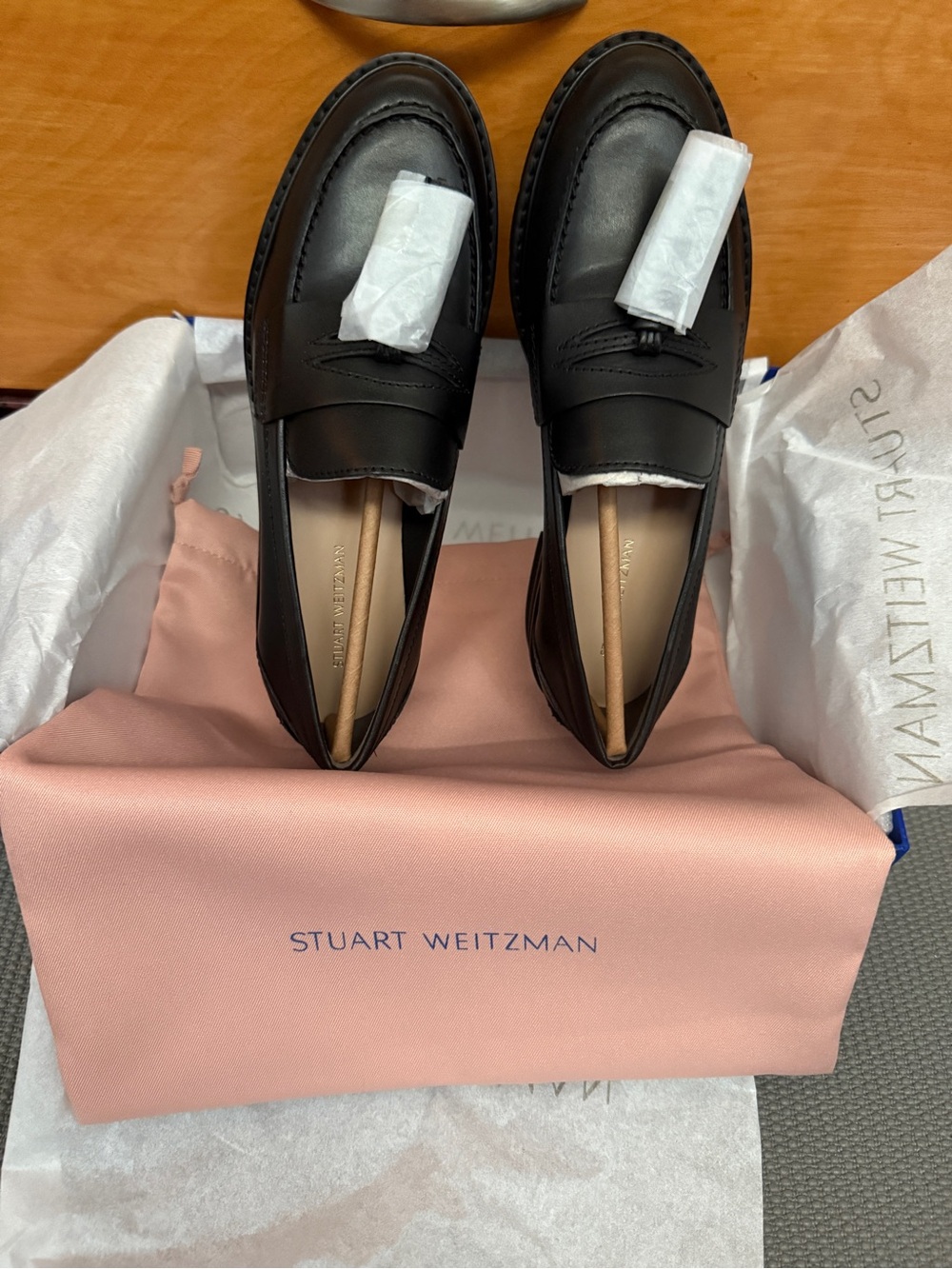 New Stuart Weitzman ADRINA LOAFER size 5.5/36 black leather